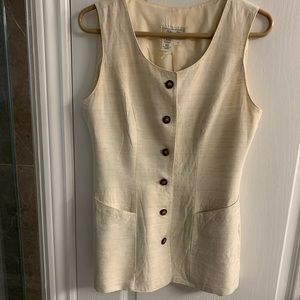 Tristan beige button vest.size 5 with matching mini skirt size 3
